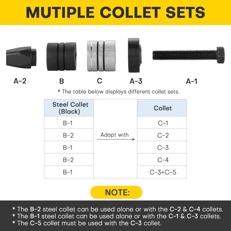 Acymner Exhaust Pipe Expander Stretcher Tool Kit 1-5/8” to 4-1/4”, Muffler Pipe Spreader Automotive Car Set for Tail Pipe Tube Hex 28mm (3/4”-10 Thread) - Image 3